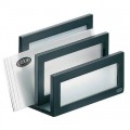 Suport notite, hartii din lemn negru si plexiglas